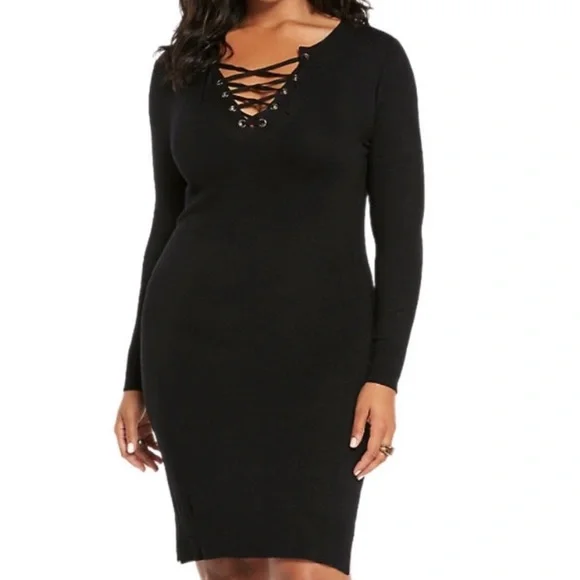 torrid | Dresses | Lace Up Sweater Dress | Poshmark